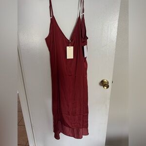 Joyfoile rust slip dress